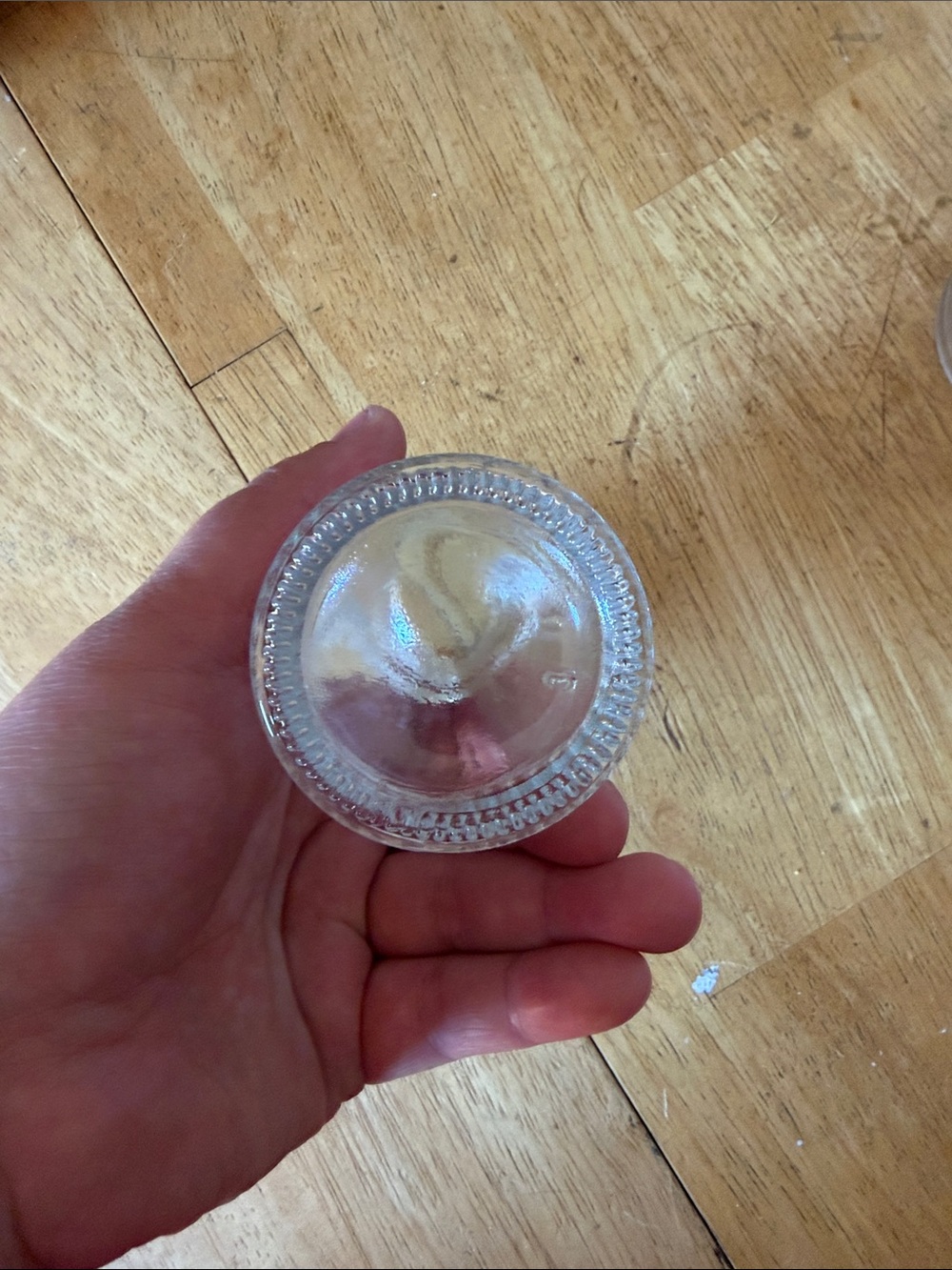 Clear Ribbed Glass Bottle/Vase - Picture 3 of 4